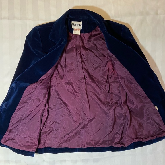 Retro Women’s Blue Velvet Gaytown Toronto Blazer - Picture 5 of 5